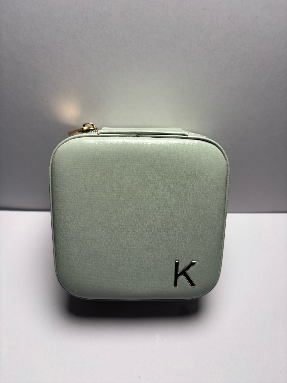 Jewelry Organizer Sage Green with K initial on top